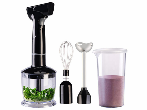 Rosenstein & Söhne Edelstahl-Akku-Stabmixer-Set SM-450